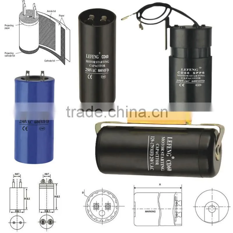 American bakelite case round cd60 type capacitor 100uf 300uf 110v