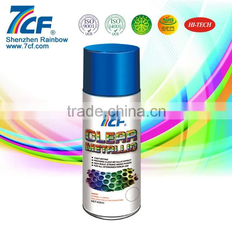Shenzhen Rainbow Fine Chemical Brand 7CF 400ml Acrylic Clear Metallic Spray Paint