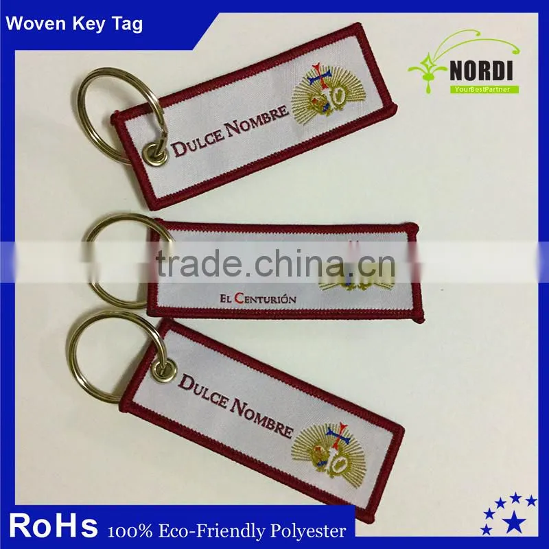 custom embroidered twill /polyester / fabric /key chain *key tag