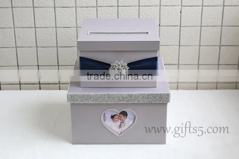 Luxury wedding card boxes with photo frame for best wedding gifts