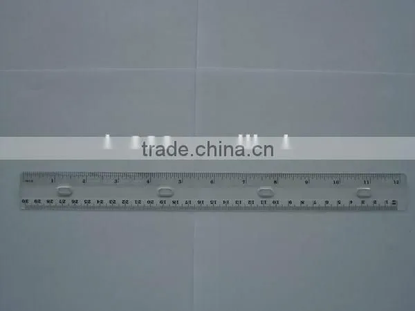 High quality transparent 30cm unfolding plastic ruler for school and office