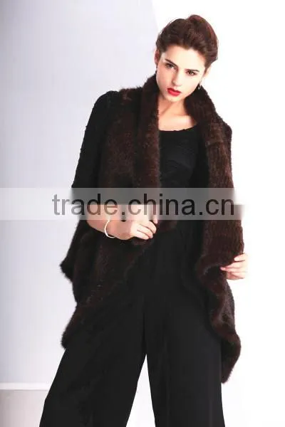Fashion genuine knitted mink fur vest for women MV01