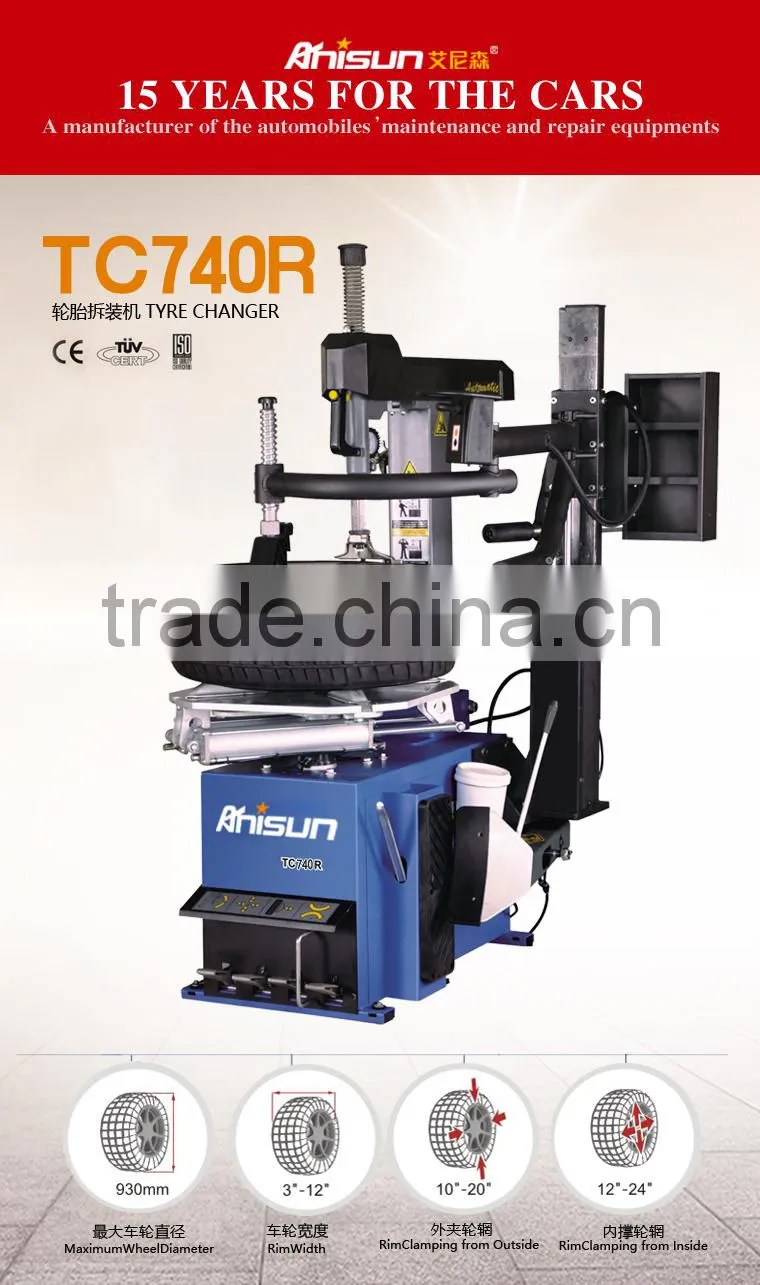 Full automatic tyre changer machine with swing arm, car wheel repair machine, 3 years warranty time