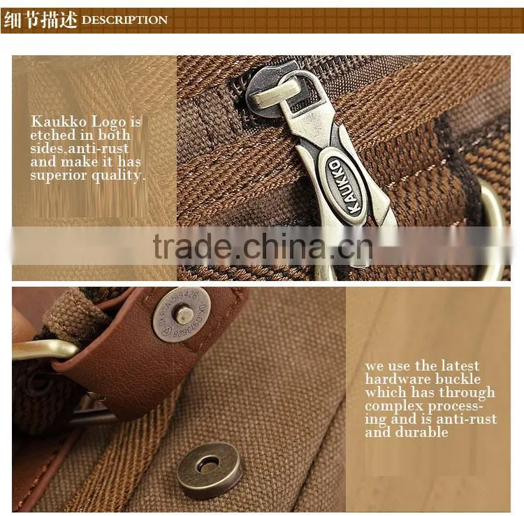 2016 new design canvas travel shoulder bag for men