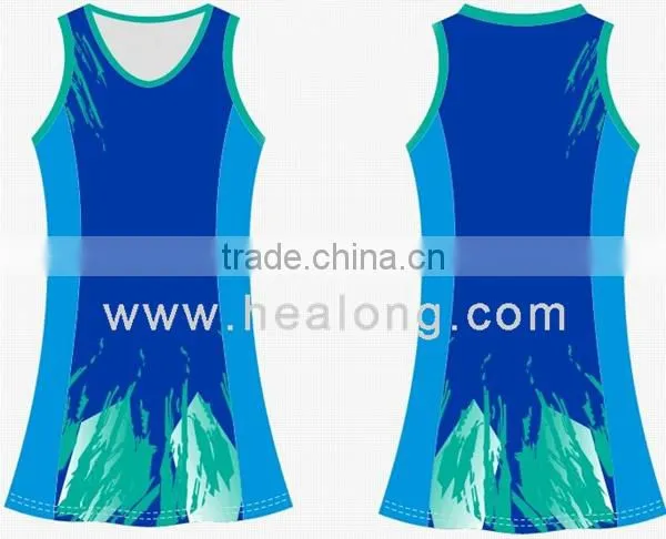 cool dry 100% polyester sublimated netball jersey