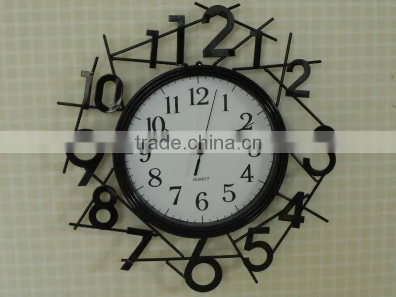 wrought iron craft stylish metal wall clock diamond