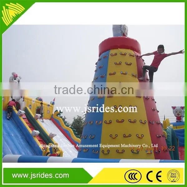 professional rental large inflatable rock climbing slide tobogan inflable jumping trampoline
