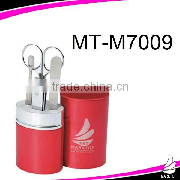 Pink aluminum box travel mini manicure kit