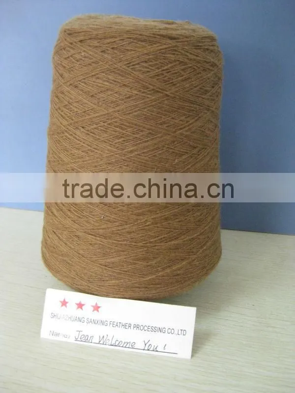 100% Chinese sheep cashmere yarn,14/1NM, dyed brown color