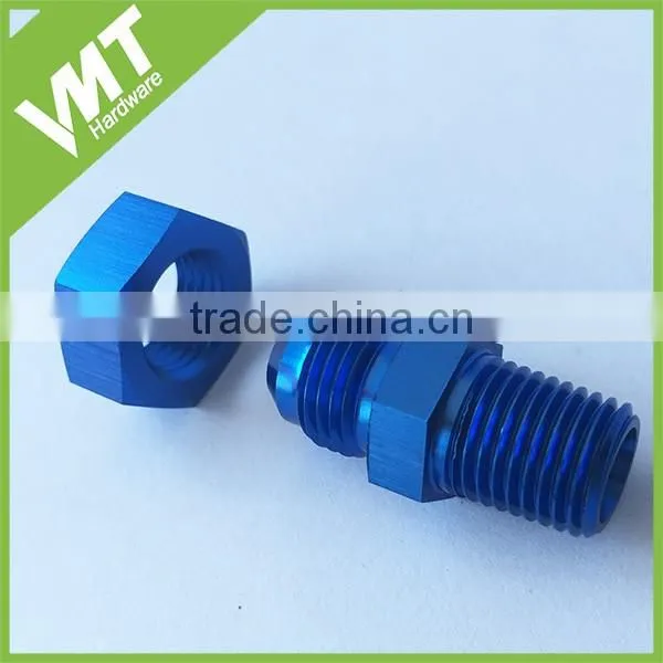 Aluminum AN10 to 1/8" NPT Blue Straight Flare Fitting