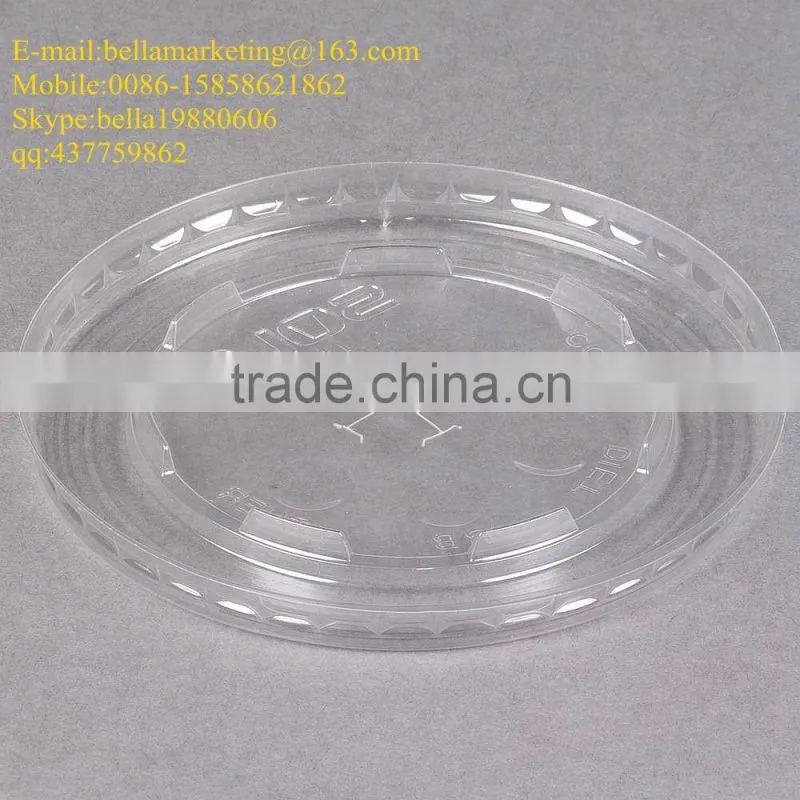 12-24 oz. Clear Flat Plastic Lid with Straw Slot, High-quality cold drink lids