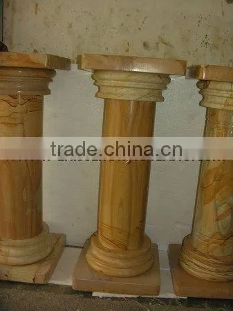 BEAUTIFUL TEAKWOOD MARBLE PEDESTALS