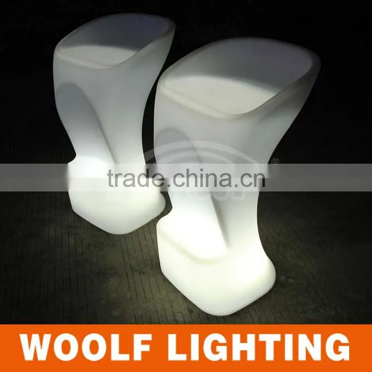 Plastic rechargeable 16 colors RGB waterproof IP65 LED bar stool