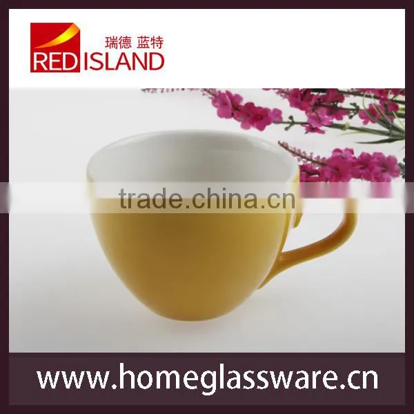 small colored ceramic coffee mug