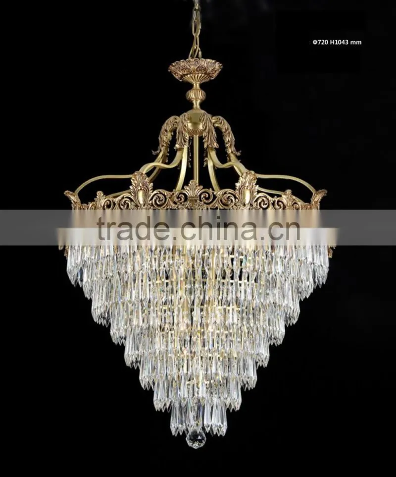Rococo Style Crystal Bronze Chandelier/ Home Decor Retro Brass Pendant Lamp/ Luxury New Design Ceiling Lamp
