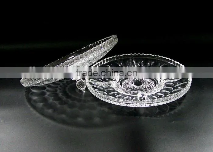 Round exquisite glass plate transparent glass fruit plate wholesale