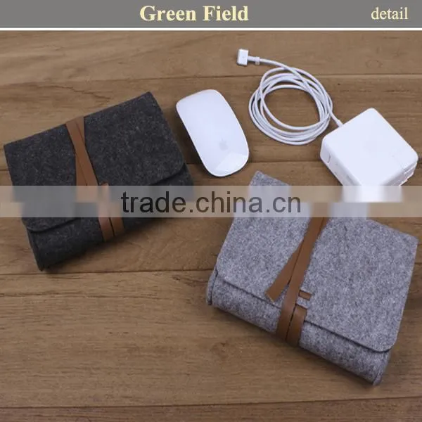 Dark grey felt accessory bags; travel storage phone bag