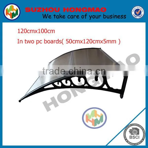 DIY awning extension polycarbonate door canopy with plastic brackets
