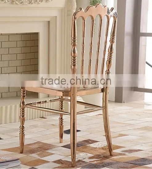 quality polished rose golden stainless steel luxury modern chiavari tiffany chair LQ-SSC001R