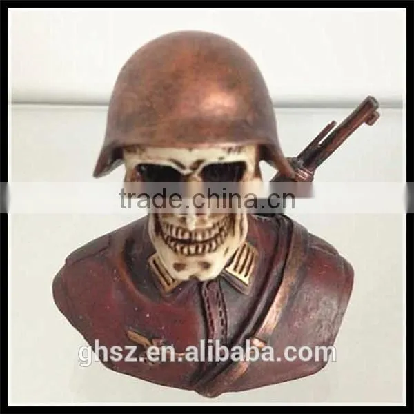 Custom collectible World War Two soldier skull bust model china manufacturer