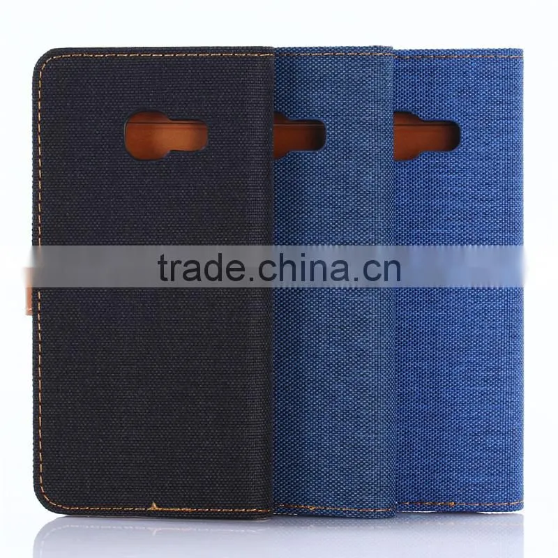 Nature oxford cloth leather card bumper/pocket cell phone case for Samsung