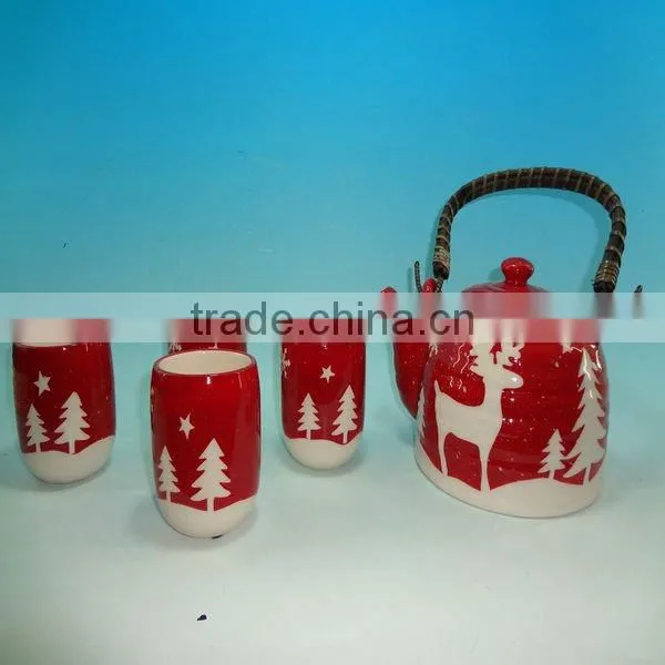 Santa ceramic teapot set