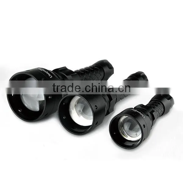 940nm uniquefire uf-1405 67mm convex lens zoom led flashlight