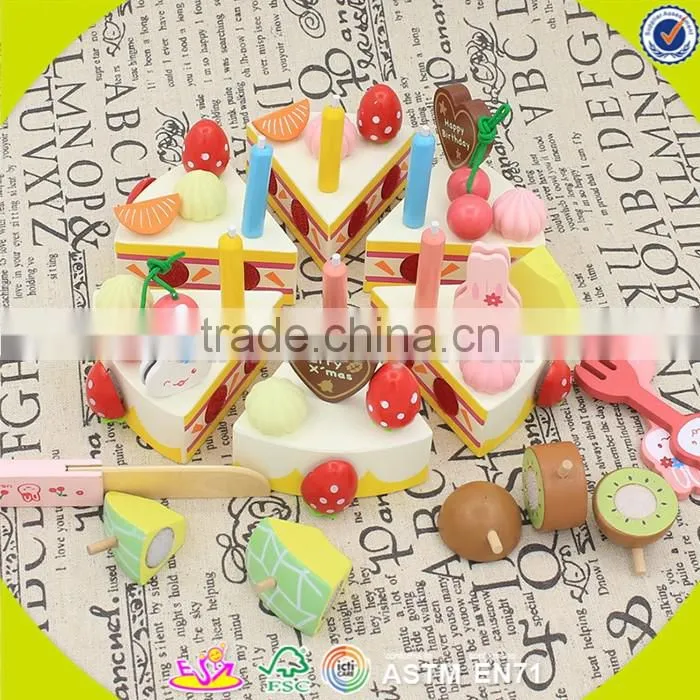 wholesale baby wooden cutting cake toy, elegant style kids wooden cutting cake toy, colorful wooden cutting cake toy W10B103