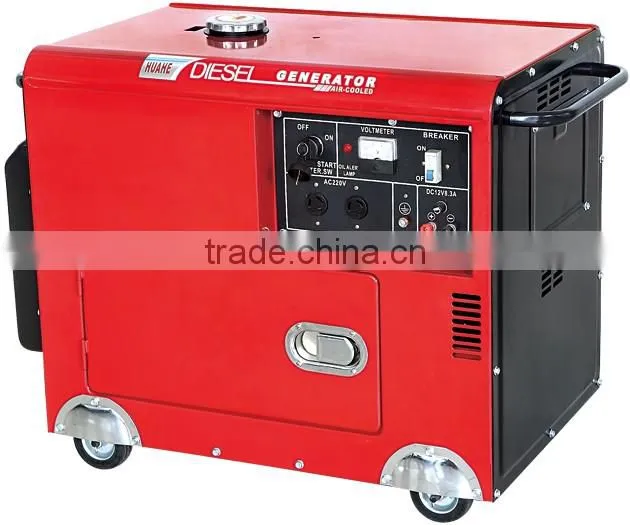 5KW silent diesel generator price, 186F engine diesel generator with wheel,diesel generator with america socket