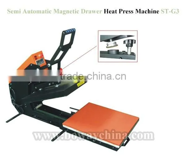 Auto release/auto open magnetic U design t-shirts heat press machine
