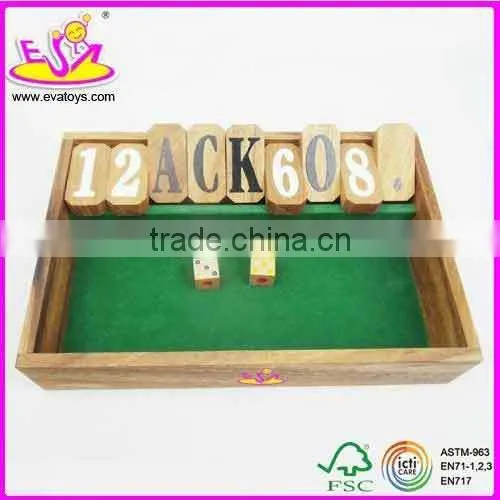 Shut the box board game made of solid rubber wood W11A011