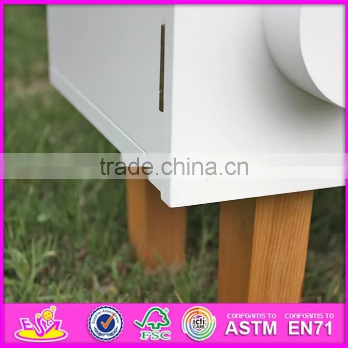 2016 new design white wooden storage bins for children W08C169