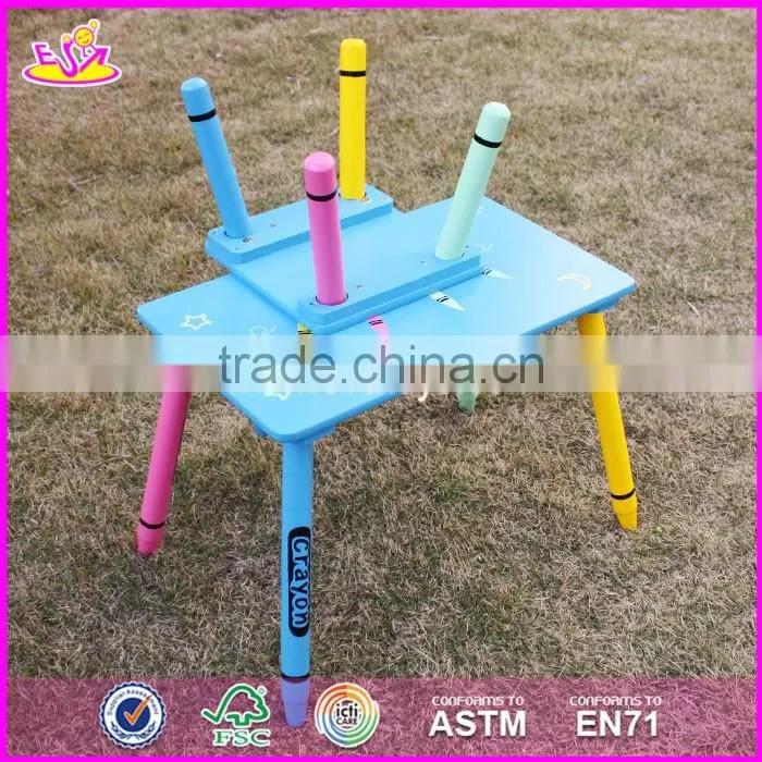 2017 New design kindergarten wooden table and chairs for toddlers W08G217