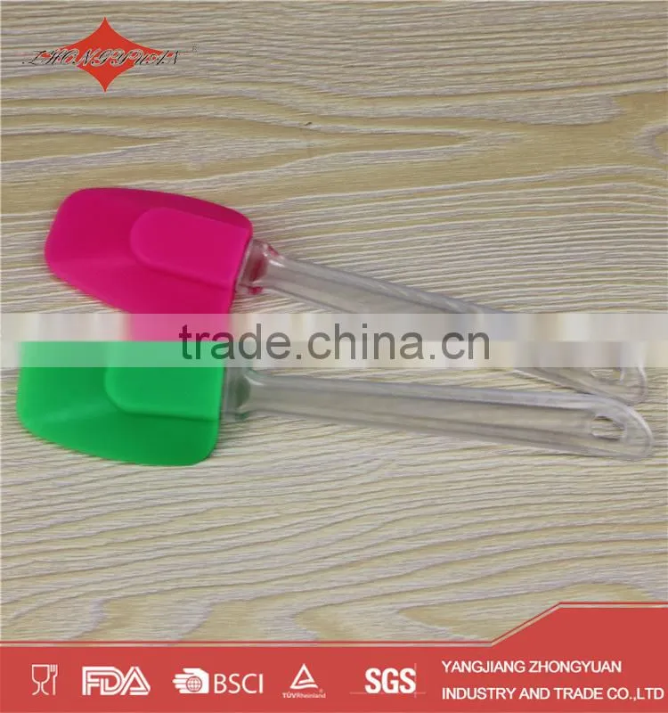 3-piece silicone spatula set with plastic handle