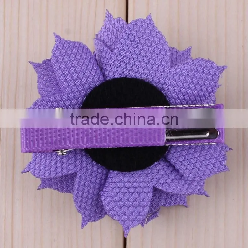 popular cute fabric flower clip for kids hair accessories