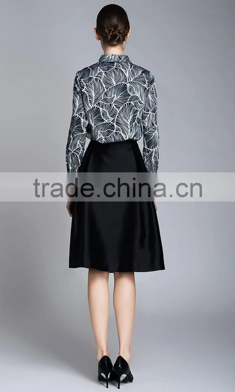 Spring-Summer Season Ladies Length Sleeve Printing Shirt Blouse