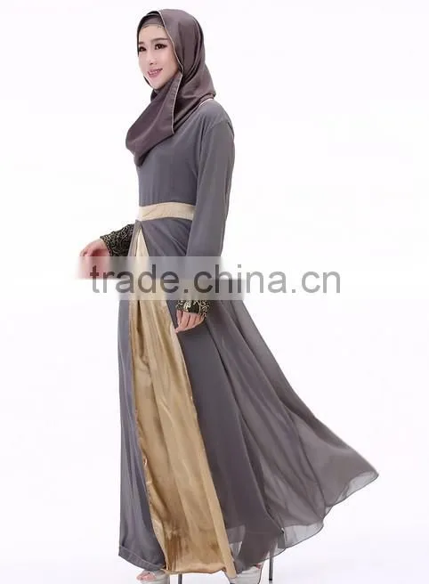 fancy women bridal costumes chiffon long sleeve dress muslim