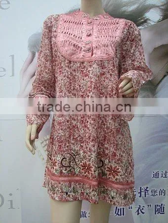 woman embroidery jumper long blouse