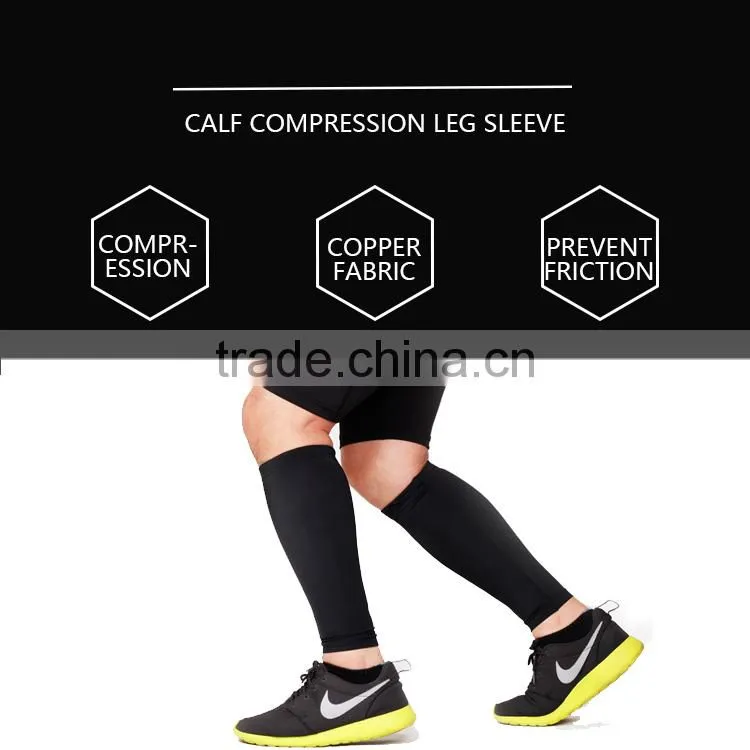 black compression sport calf support sleeve