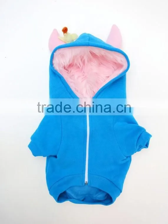 Little Kids Blue Cute Hoodies Dog Monster Hoodie
