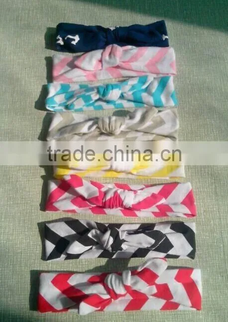 chevron baby girls cotton headband