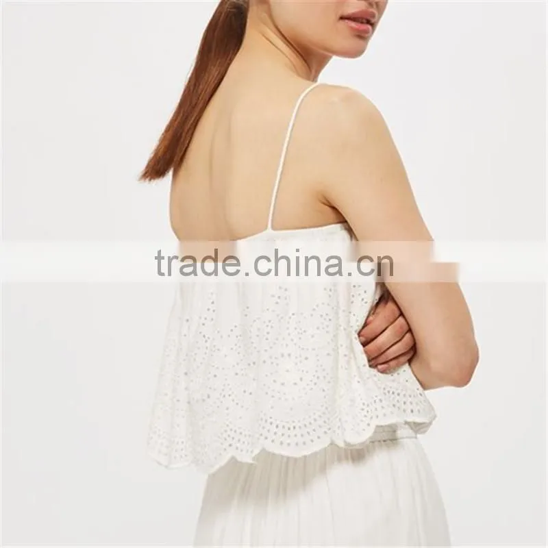 2017 Newest fashion Embroidered sling ladies Jumpsuit with ruffles