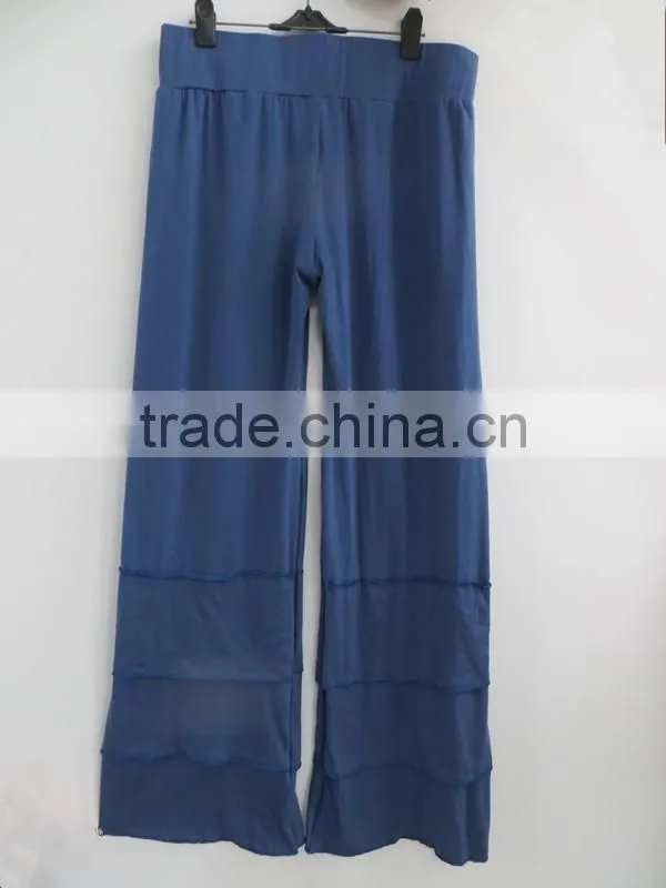 2015 women comfortable navy blue ruffle pants fashion lady yoga pants YW-123