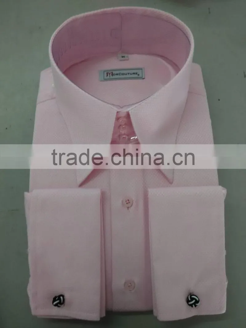 high collar french cuff men shirts