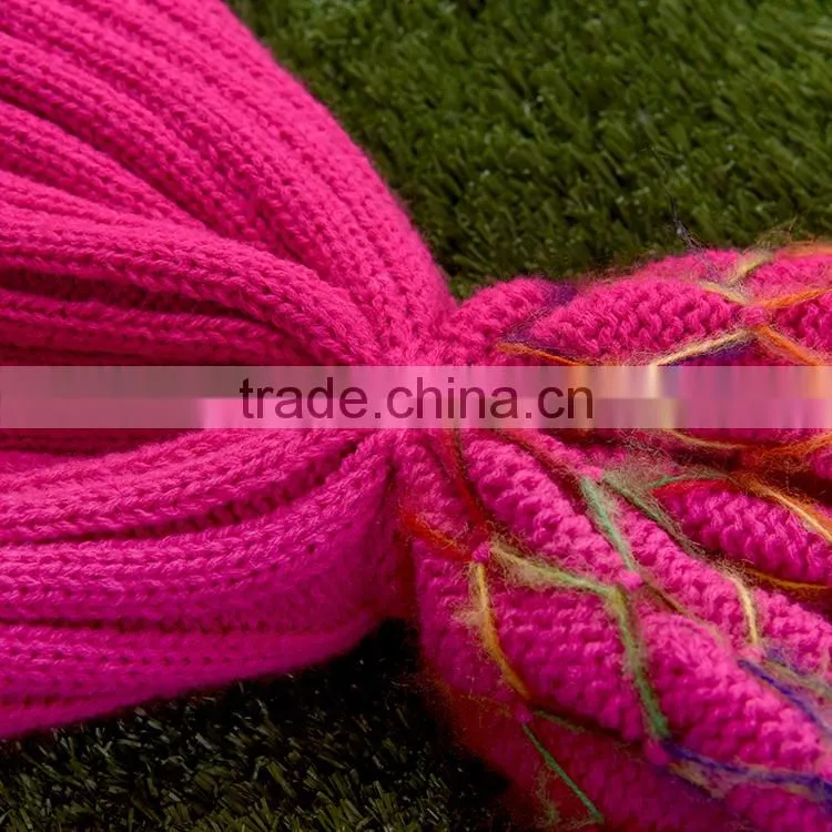 rope net purple knitted mermaid tail blanket