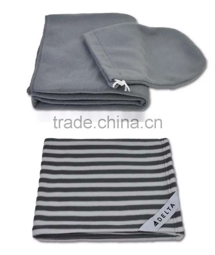 Polyester Anti-pilling Polar Fleece Airline Blanket For Gift