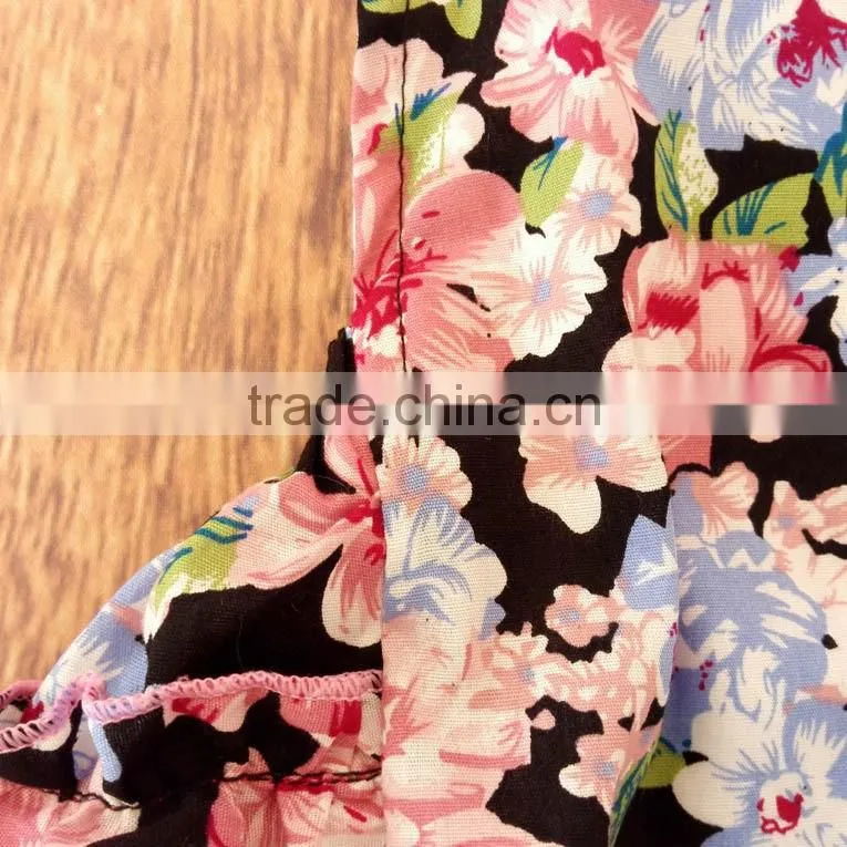 Printing Flower Strap Jumpsuit Infant Ruffles Rompers