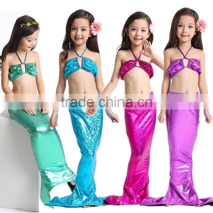 Kids Girls Summer Mermaid Swimwear Bikini Set Swimsuit Swimming Fancy Costume Girls Mermaid Tail Dress