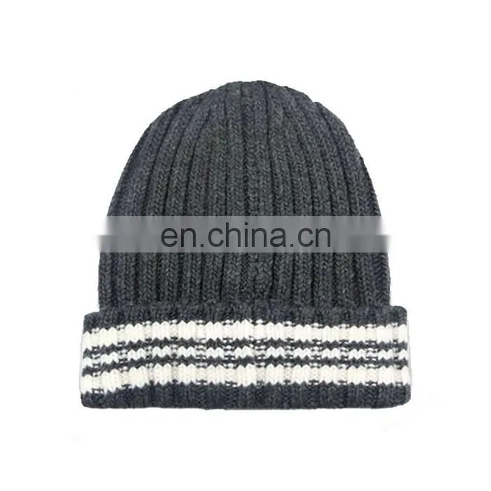 High Quality Black Long Mens Beanie Custom Beanie With Woven Label