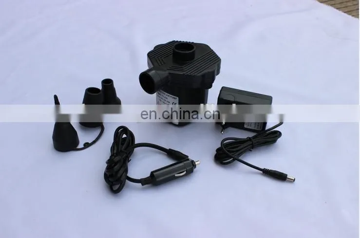 Factory multi-functional home use car use CE UL electric air pump with AC DC adepters for inflatable car furniture